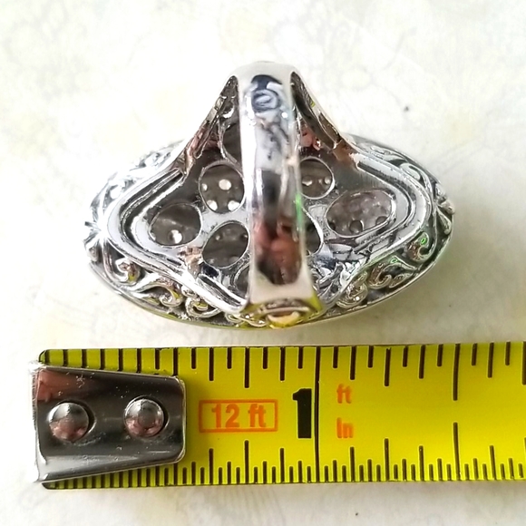 NWT Sterling Silver 925 14k Gold Filled Cubic Zirconia Cross Ring SZ 7.5 - Picture 12 of 15